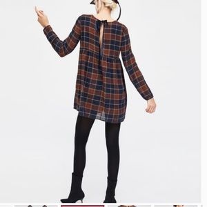 Zara plaid jumpsuit dress